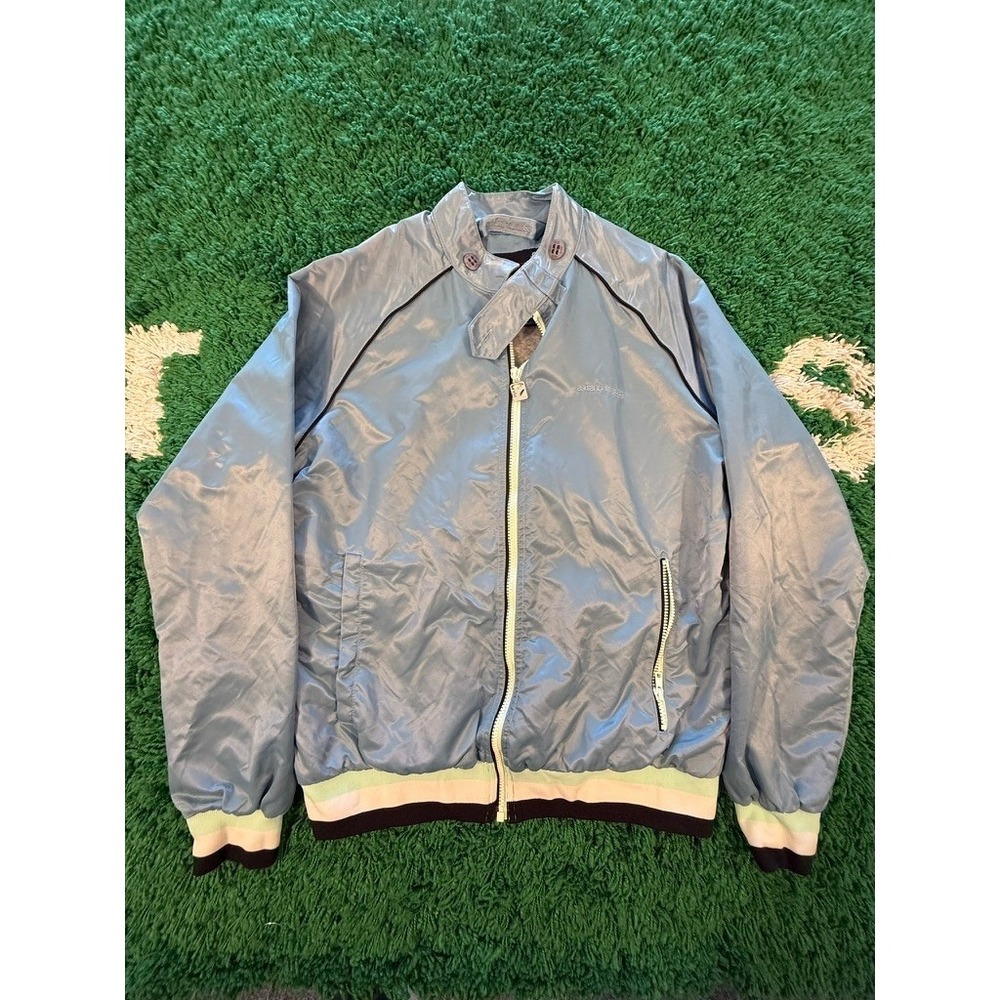 Gsus Sindustries Bomber Jacket Mens L Blue Excellent Winged Dagger Graphic Zip